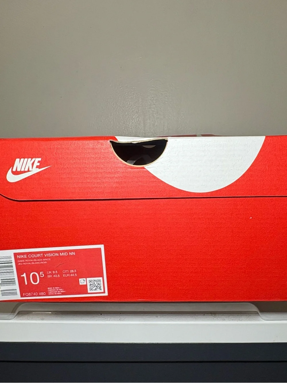 Brand New Nike Court Vision Mid Game Royal size 10.5